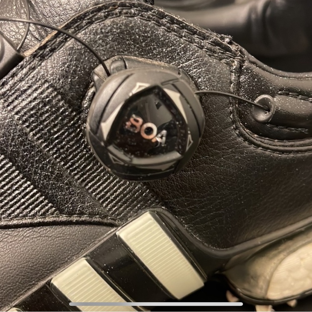 Adidas Men's Black and White Athletic Golf Shoes - Picture 6 of 10